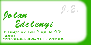 jolan edelenyi business card